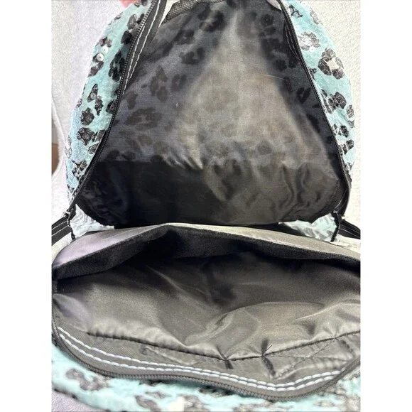 Accessory Innovations 17" Backpack Blue Sequin Iridescent Pad Back Lightweight - Picture 4 of 12